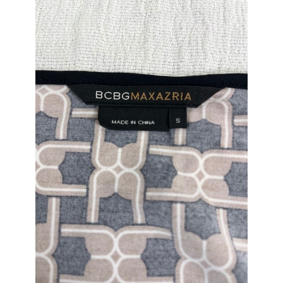 Women's Geometric‎ Wrap Midi Dress Short Puff Sleeves S Secretary 50's Church - Picture 2 of 13